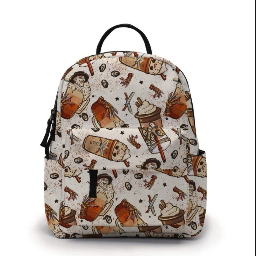 Horror Pumpkin Spice Coffee Mini Backpack